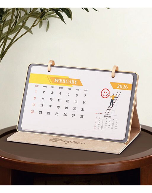 FCG Leathrite Table Calendar – Beige