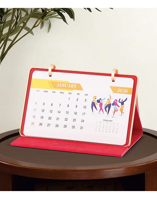 FCG Leathrite Table Calendar – Red