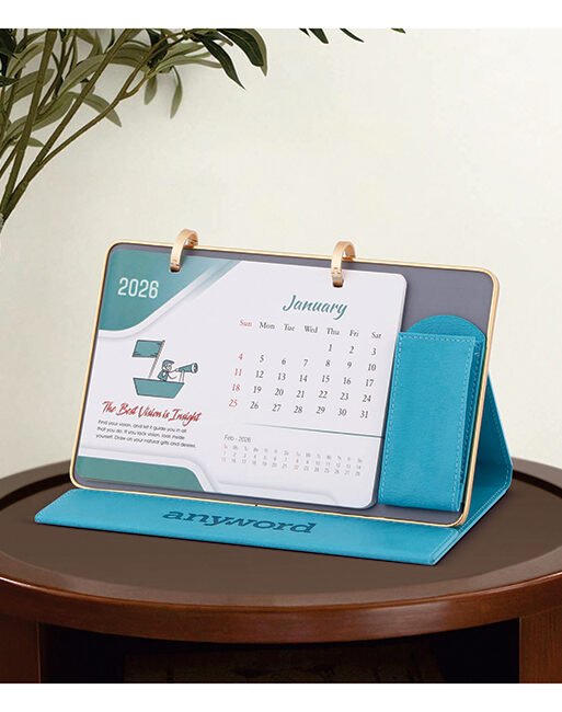 FCG Leathrite Table Calendar – Steel Blue