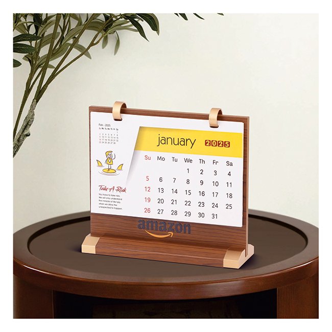 FCG Wooden Table Calendar – Horizontal Flat Base
