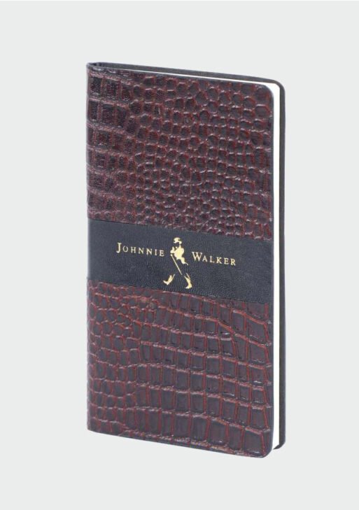 Croc-Grain Leather Soft Cover Notebook – Dark Burgundy