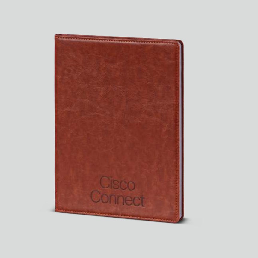FCG A4 Suede Notebook with Metal Clasp – Tan Orange
