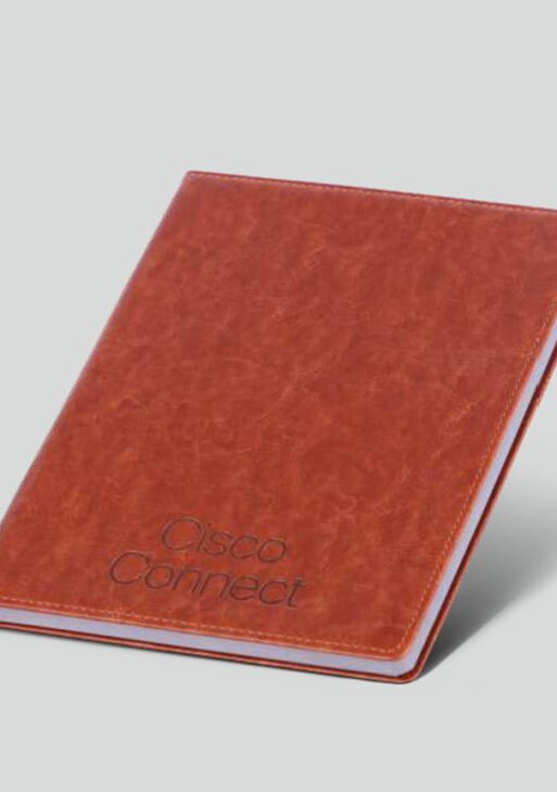 FCG A4 Suede Notebook with Metal Clasp – Tan Orange