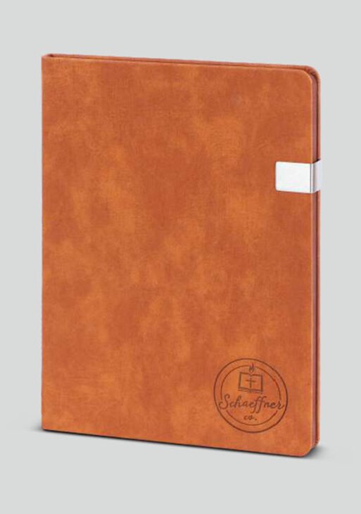 FCG A4 Fabric Notebook with Metal Strap Clasp – Espresso Brown