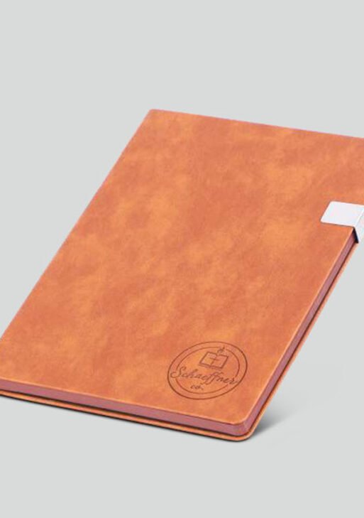 FCG A4 Fabric Notebook with Metal Strap Clasp – Espresso Brown