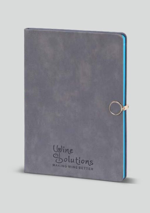 FCG A4 Leatherite Notebook with Ring Clasp – Storm Grey