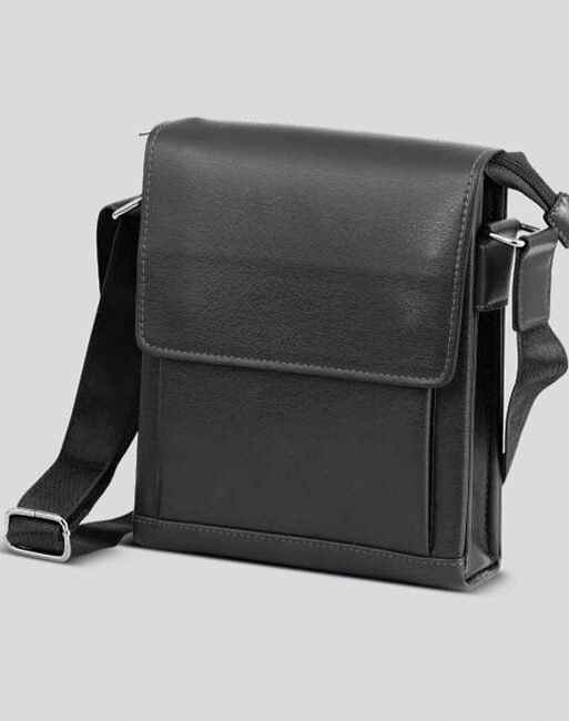 FCG Flap Sling Bag Leathrite Black 10x8.5