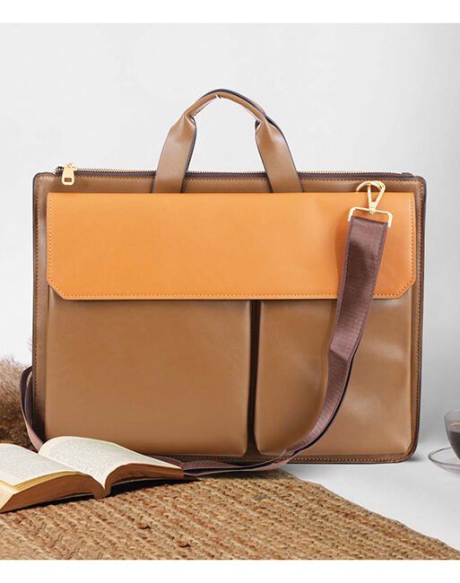 FCG Sling Bag Leathrite Brown Fabric 10x8