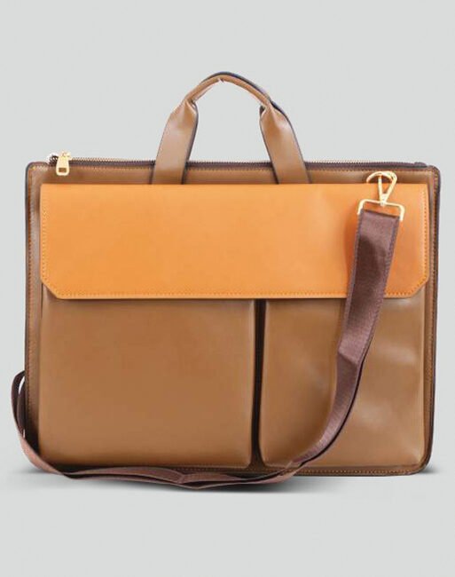 FCG Sling Bag Leathrite Brown Fabric 10x8