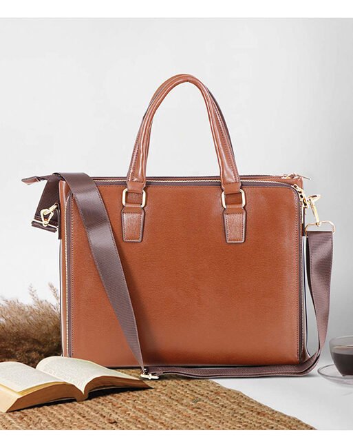FCG Tote Briefcase Leathrite Brown 12x15